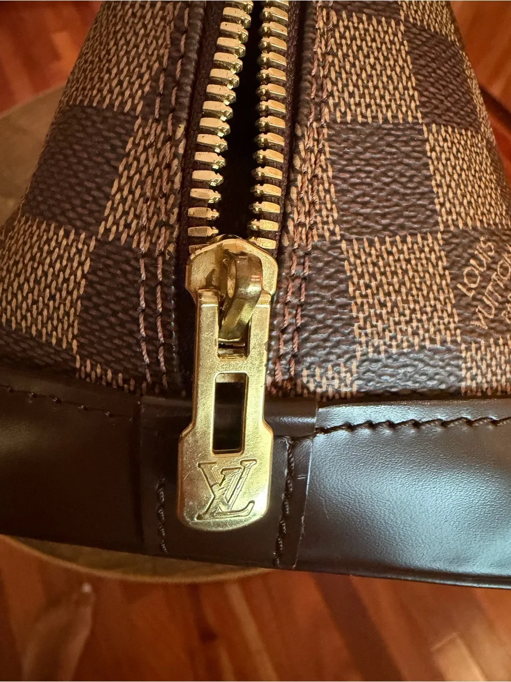 LV Alma PM Brown Check & Matching Wallet